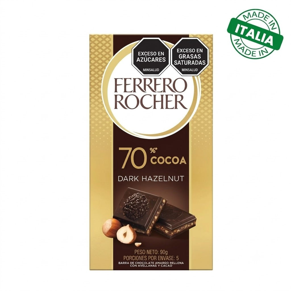 Ferrero, Rocher Tableta, 90g, Disx8, 70% cocoa