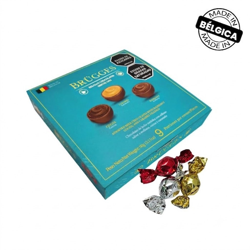 Brugges, Belgian Chocolates, Estuche 90g(9 Und)