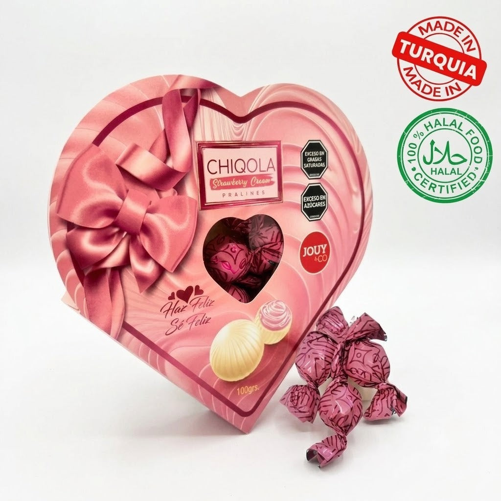 Chiqola, Estuche Grande. Rosa Corazon 100g