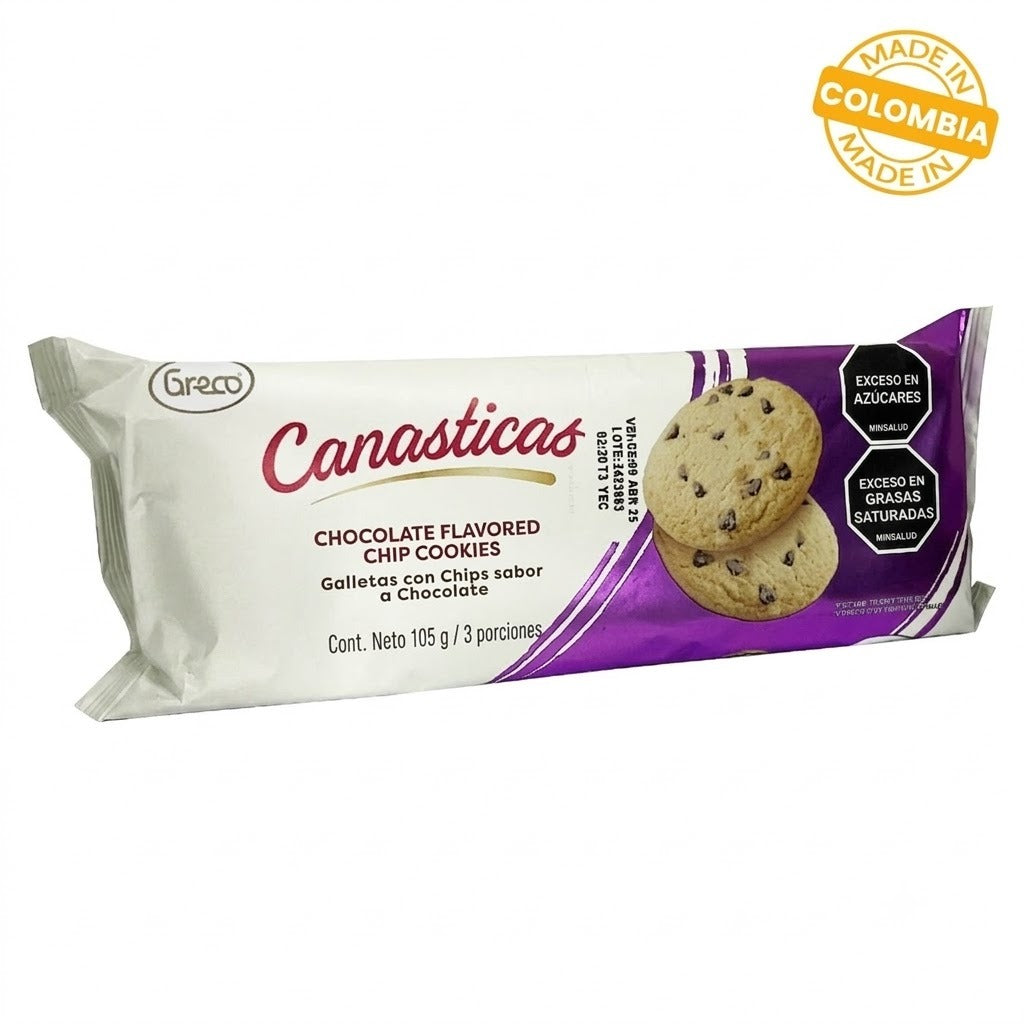 Galletas Canasticas Chips Chocolate 105g