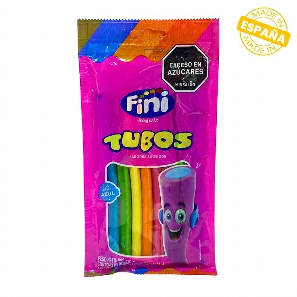 Goma Fini, Tubos Lisos Sabores Surtidos Bolsa 80g